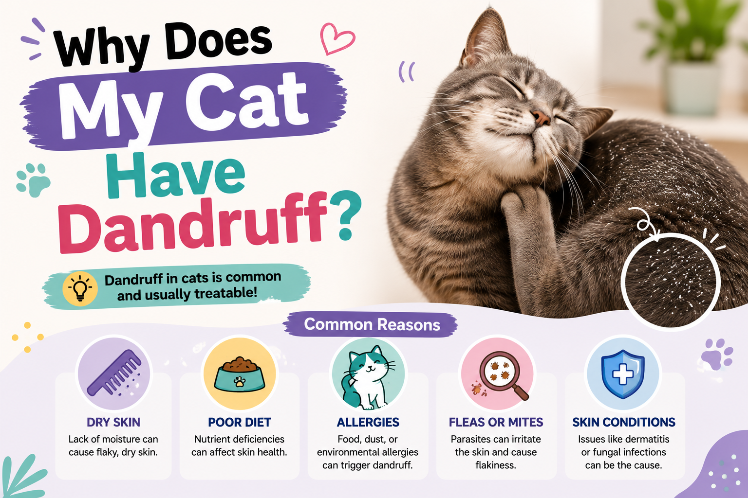 why does my cat have dandruff.
