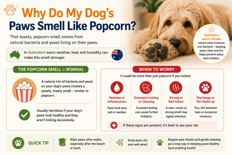 why do my dog's paws smell like popcorn?